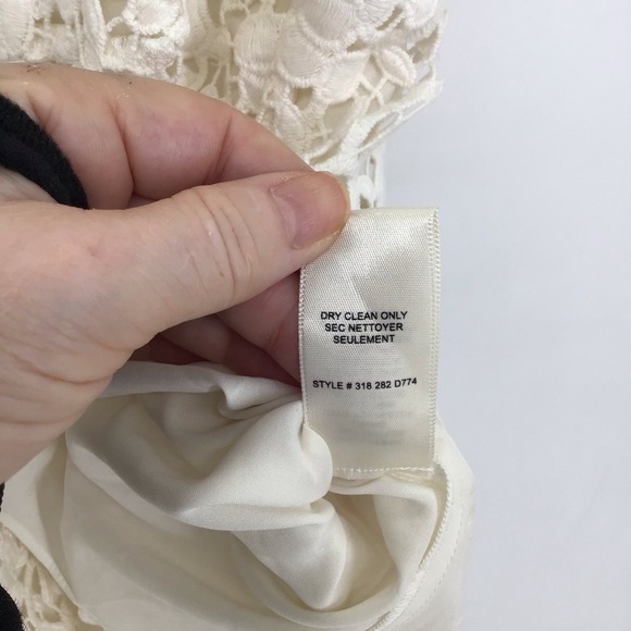 Rebecca Taylor Women’s Delicate Lace Dress Short Sleeve Fit & Flare Creme Size 2 - Picture 11 of 11